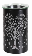 JJ251212 - Rotary Dial On/Off LED Lamp - Black Tree w/ Wax Holder 25W