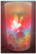 JJ253621 - Rotary Dial Printed Inner Carousel Glass Lamp - Butterfly: G9 25W