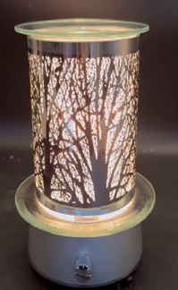JJ254311 - Carousel Lamp with Wax Warmer Function - Silver Forest