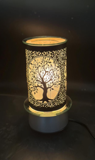 JJ254313 - Carousel Lamp with Wax Warmer Function - Silver Tree of Life