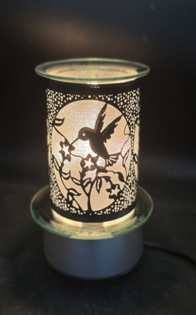 JJ254331 - Carousel Lamp with Wax Warmer Function - Silver Humming Bird