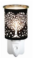 NL252212: Night Light with Wax Warmer Function - Black Love Tree; E14; 10W