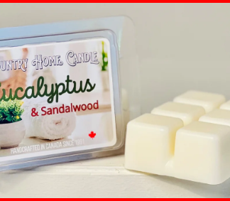 CHC-A06: * Eucalyptus & Sandlewood Scented Wax Melt - 3 oz/6 Blocks Soy & Paraffin Blend