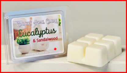 CHC-A06: * Eucalyptus & Sandlewood Scented Wax Melt - 3 oz/6 Blocks Soy & Paraffin Blend