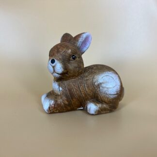 S8080700: Ceramic Brown Rabbit Laying Right