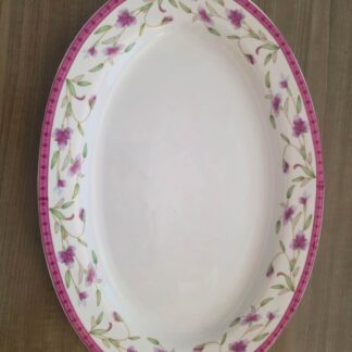 BS1111: 12" Vegetable/Fish Plate - Pink Flower New Bone China