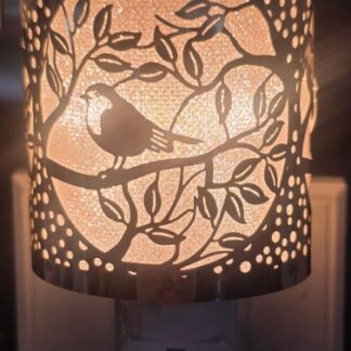 NL271134: Night Light - Silver Chickadee Aluminum Machine Crafted, E12, 7W