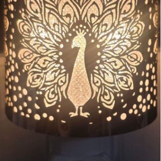 NL271135: Night Light - Silver Peacock Aluminum Machine Crafted, E12, 7W