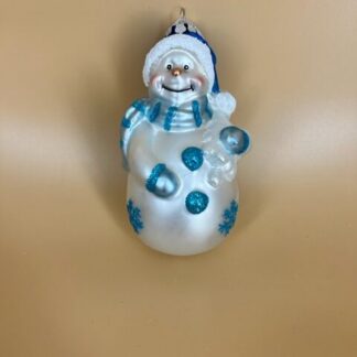 XH716600: Glass Snowman Hanging Ornament 6''